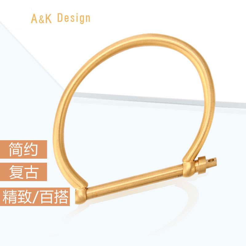 复古铜手镯D字手环